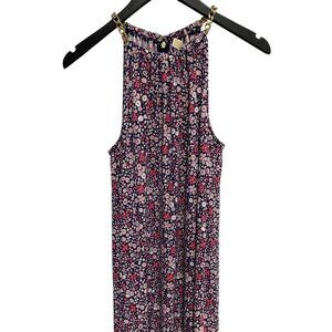 Michael Michael Kors Boho Dress Size Small Floral Chain Halter Neck Cottage NEW